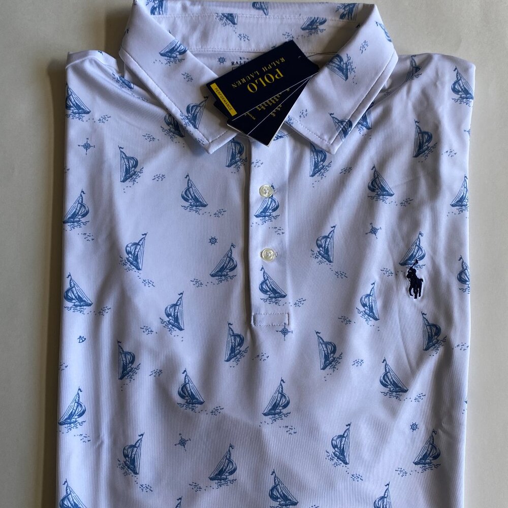 Polo Ralph Lauren Classic Fit Sailboat Performance Wicking Jersey Polo Shirt
